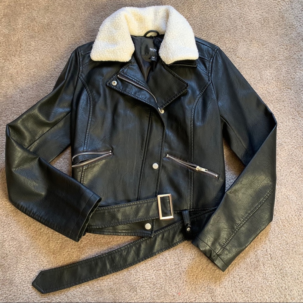 Mossimo Faux Leather Jacket w/ Detachable Collar
